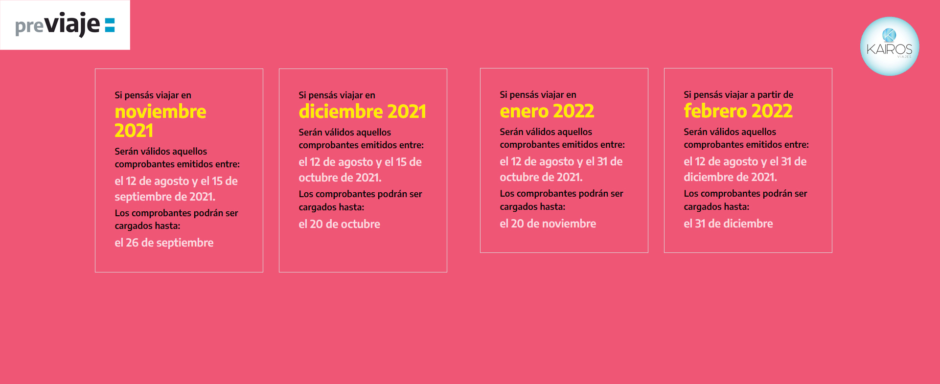 Calendario Previaje